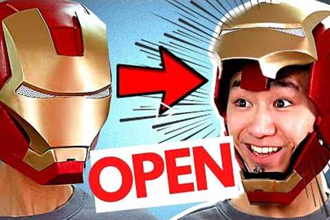 Cardboard Iron Man Helmet That OPENS! DIY No Electronics