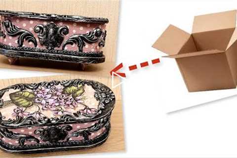 DIY/ Beautiful jewelry box idea / Home decor ideas/Cardboard craft