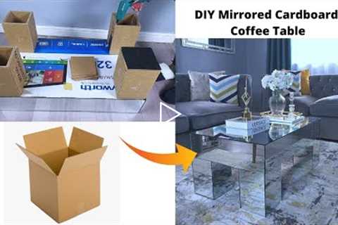 AMAZING MIRRORED COFFEE TABLE USING CARDBOARD ~Cardboard crafts 2022.