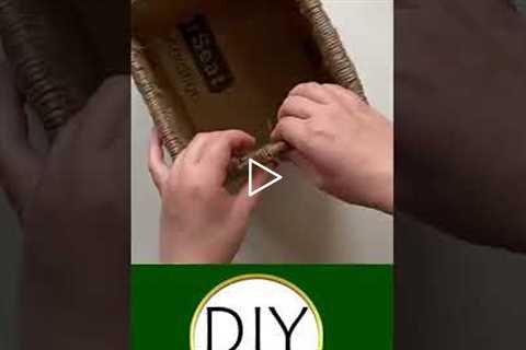 DIY Wicker Basket with Jute Rope and Cardboard - DIY Crafts Projects #diycrafts #shorts #diyprojects