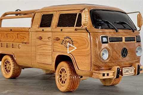 Wood Carving - Volkswagen Type 2 (1976) - Woodworking Art