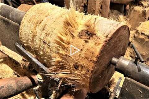 Woodworking Large Extremely Dangerous || Art Woodturning || Skills Working With Crafts Wood Lathe