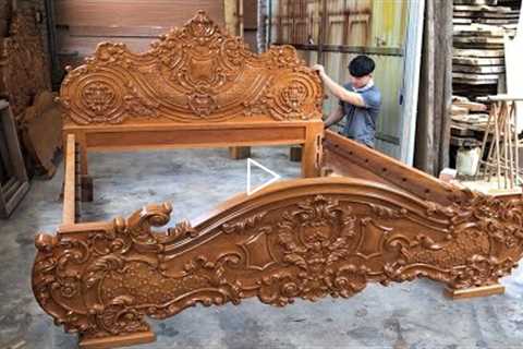 Latest Design Princess Bed With Monolithic Hardwood || Extremely Wonderful Carved WoodWorking Art