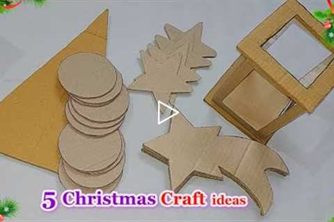 5 Economical Christmas Decoration idea made with Cardboard | DIY Affordable Christmas craft..