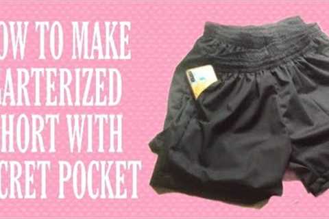 how to make garterized shorts with secret pocket