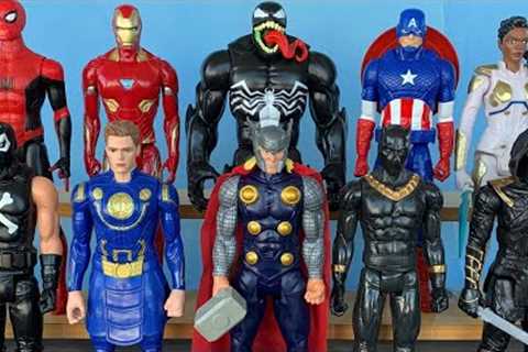 Action Figures, Venom, Spider-Man, Thor, Iron Man, Erik Killmonger, Crossbones, Captain America