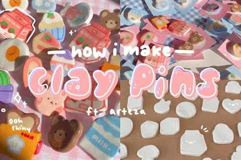 how i make clay pins 🍓🧊