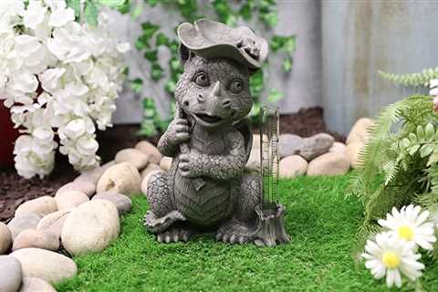 Ebros 5.75″ Tall Cute Small Baby Garden Dragon in Zero Gravity Yoga Faux Stone Resin Finish Statue