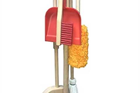 G  F Products JustForKids Wooden Detachable Kids Cleaning Toy Set - Duster, Brush, Mop, Broom and..