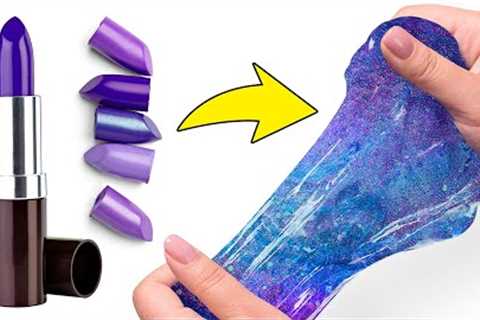 Make-Up and Glitter Make Beautiful Galaxy Slime