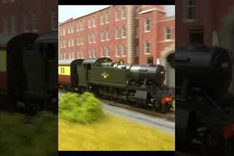 61xx 2-6-2 PRAIRIE TANK STEAM ENGINE on model railway layout (REAL SOUND) #shorts Railway Trains UK