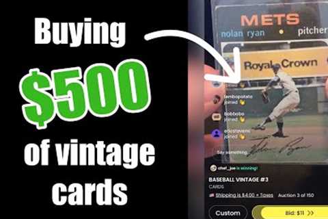 Buying $500 of vintage baseball cards on Whatnot!