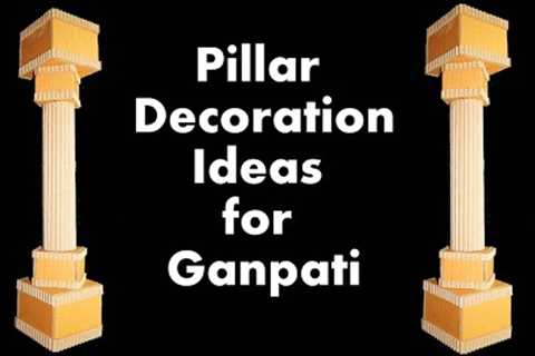 Cardboard Craft Ganesh Decoration Ideas | Pillar from Cardboard | Pillar Design from Cardboard