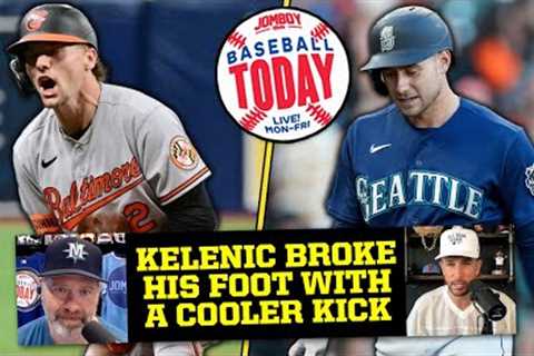 Jarred Kelenic breaks foot kicking a water cooler... | Baseball Today