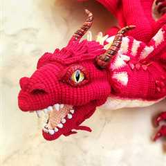 This BIG RED Dragon Amigurumi Pattern From Tricks Of The Crochet Steals The Show!