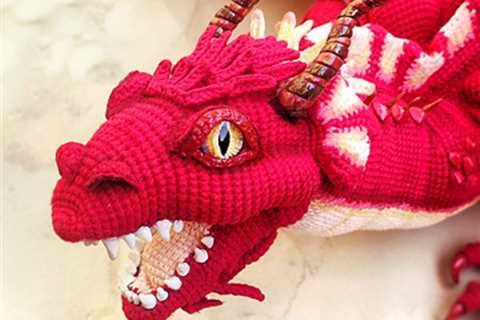 This BIG RED Dragon Amigurumi Pattern From Tricks Of The Crochet Steals The Show!