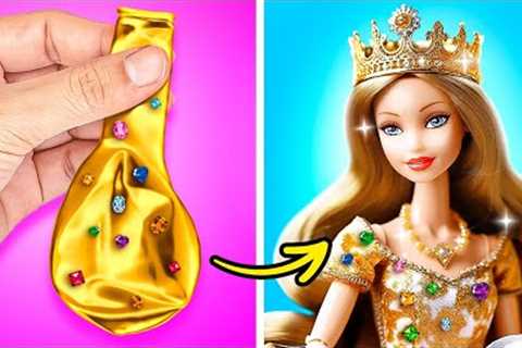 LUXURY DOLL MAKEOVER 💎👑 *DIY Doll Outfits and Accessories*