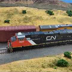 Live Trains on the UPRR Evanston Sub. HO Model Trains in Action. model Railroad layout.