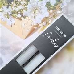 Luxurious White Ribbed Soy Candles | Lavender Scented Pillars by Feel Good